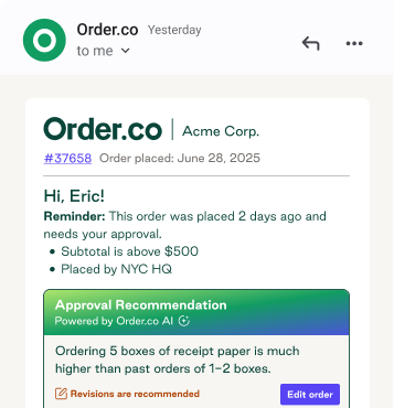 AI Approvals Screen
