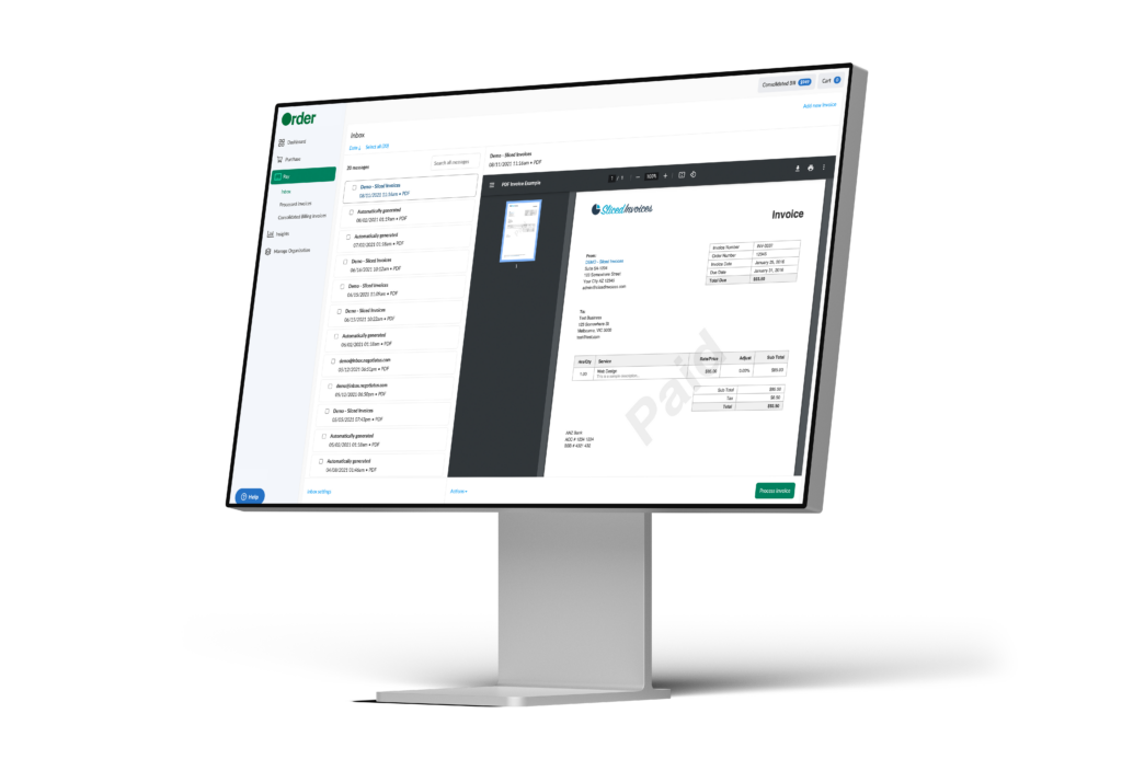 Order’s digital invoice automation brings all your invoices and vendor data into one easy-to-use platform.