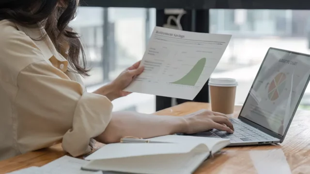 procurement manager reviewing KPIs