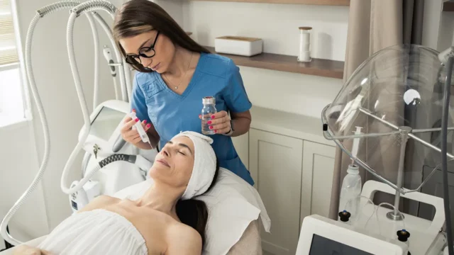 med spa employee providing treatment