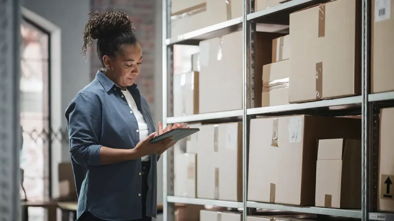 manager reviewing inventory and vendors