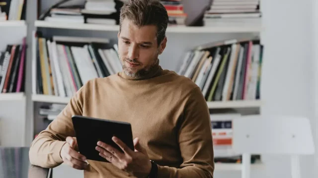 business man reviewing options between p-card and corporate cards