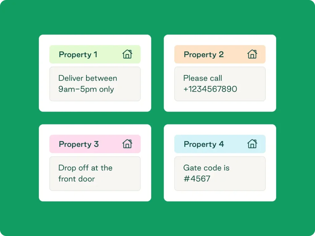 Customize how you receive deliveries at each property