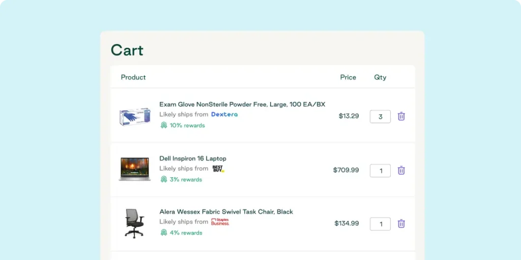 Purchase everything in one cart