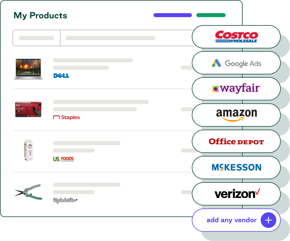 Order.co’s vendor management system showing how easy it is to add vendors