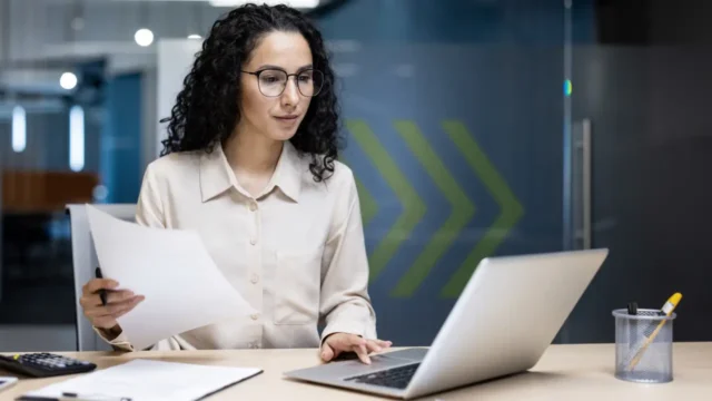 finance manager reviewing b2b virtual cards