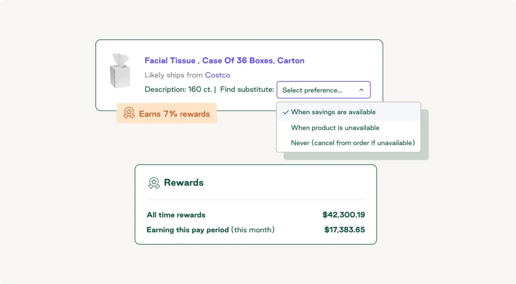 Setting procurement controls for purchasing using Order.co software