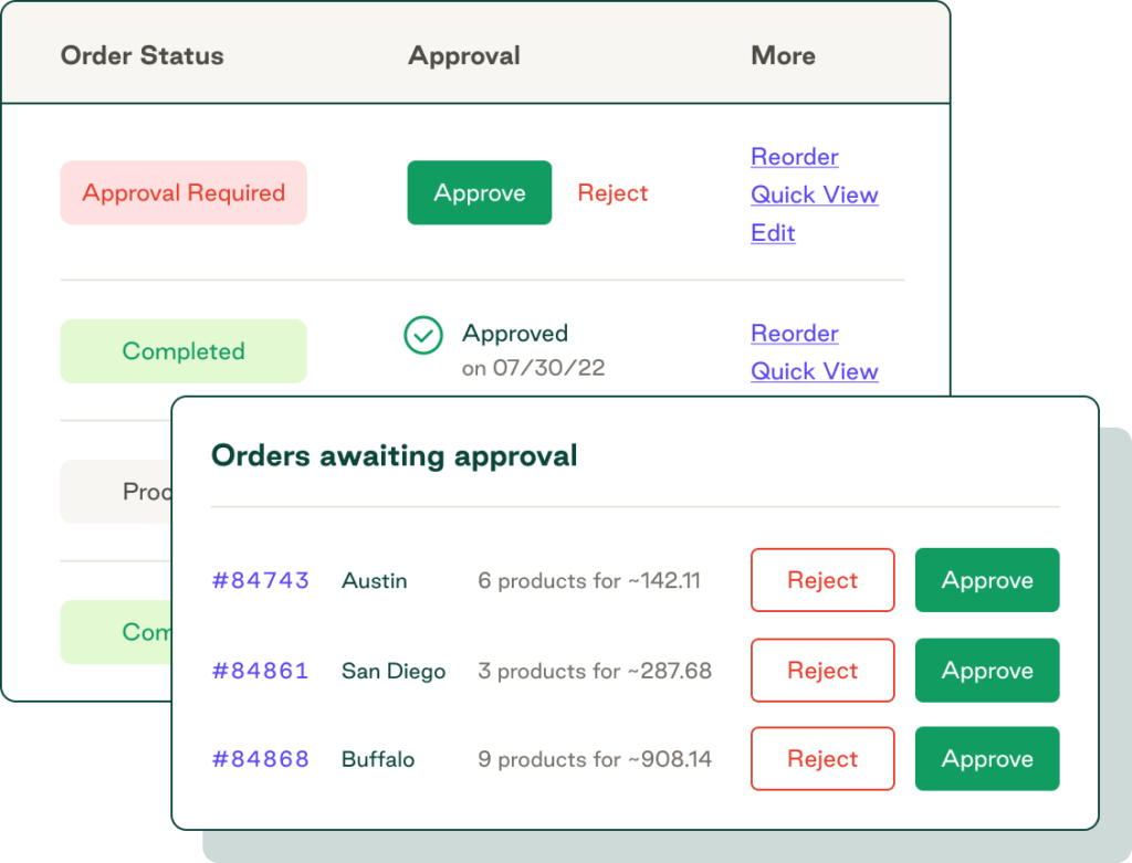 Automated approval workflows and notifications using Order.co