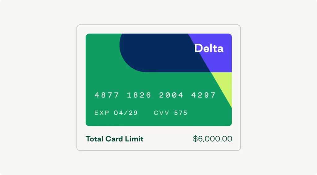A vendor-locked Order.co virtual card with a preset $6,000 spending limit
