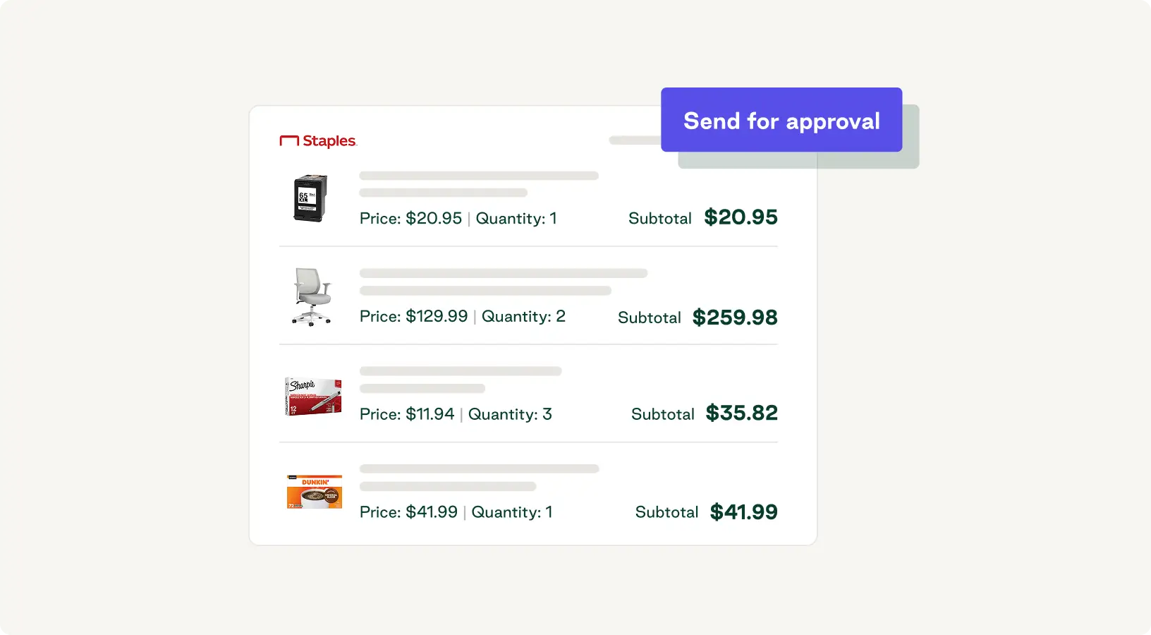 Order.co lets you shop from your product catalog and auto-populates requisition data for approval 