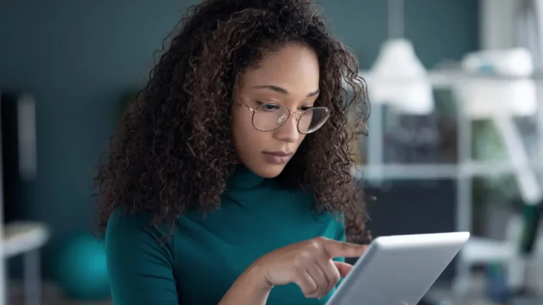 professional researching purchasing management