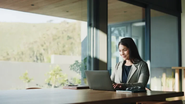 vacation rental operator on computer